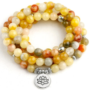 Natural Raw Topaz GOOD HEALTH 108 Bead Mala Bracelet